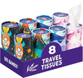 Bim Bam Boo 100% Bamboo Facial Tissue Tubes, 3-ply Hypoallergenic Travel Tissues in Car Tissue Holder, 8 Eco-Friendly Cylinder Tissue Tubes