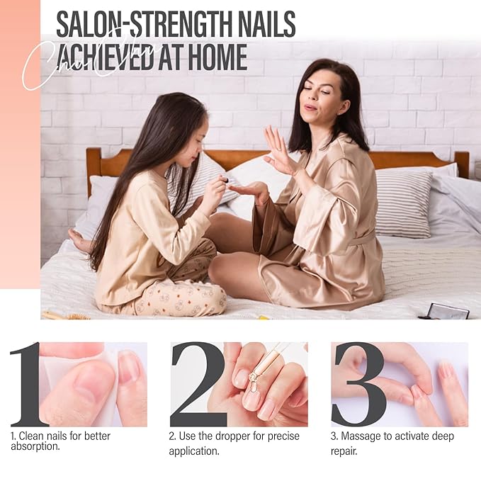 CHUCHU Nail Growth and Strengthener Oil for Cuticle - Peach Scent Cuticle Oil Repair Moisturizing Treatment - Natural Jojoba Vitamin B & E Nail Oil for Dry Cracked Nails