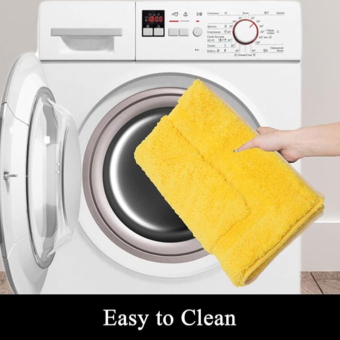 SHACOS Yellow Fall Bathroom Rugs Sets 3 Piece, 20"x32" + 20"x47" Non Slip Bath Mat and 20"x24" Toilet Rugs U Shaped Washable, Soft Fluffy Water Absorbent Bathroom Floor Mat