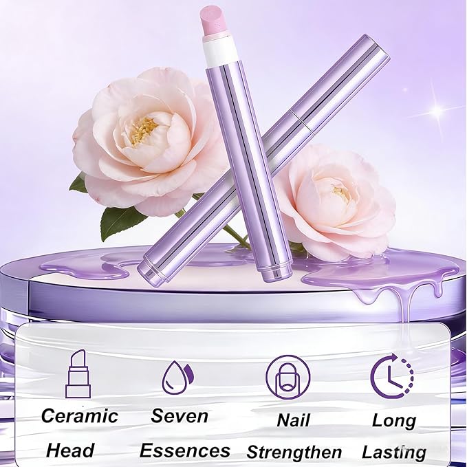 3-in-1 Nail Care Pen Set, 3Pcs Cuticle Oil Pusher Pen with Ceramic Tip, Nail Oil Pen for Dry Cuticles & Hangnails, Moisturizing Nail Conditioning Pen for Nails