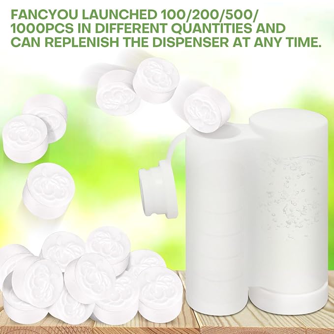 Compressed Towel Tablets 120 Count with Silicone Dispenser, Portable & Compact Disposable Washcloths, Thicken Cotton Mini Facial Towels Coin Tissue Put in Pockets, Car, Backpacks, Handbag