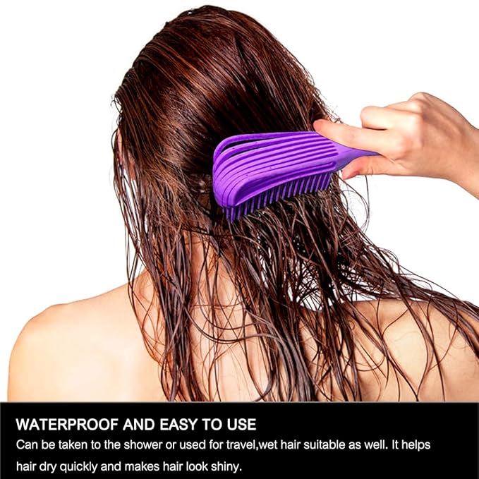 Detangling Hair Brush for Afro America/African Hair Textured 3a to 4c, Knots Detangler Scalp Massage Comb for Women (3 pcs, Purple)