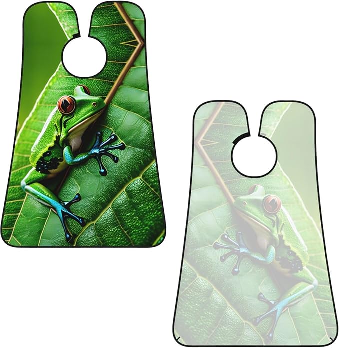 Frog Leaves Print Beard Bib Apron For Men, Beard Hair Catcher For Men Shaving Trimming,Beard Cape Cloth