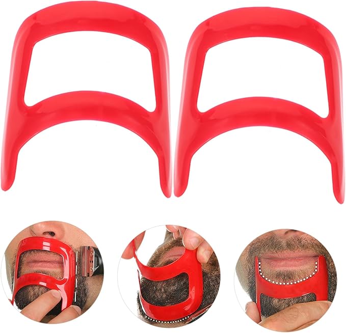 2pcs Beard Styling Ruler Professional Goatee Shape Tool for Precision Beard Grooming Compact and Portable for Men for Travel and Easy Storage