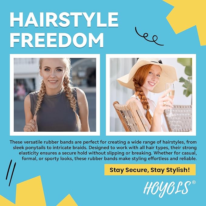 HOYOLS Clear Elastic Hair Rubber Bands, 1500pcs Mini Small Clear Ponytail Elastics Holders for Blond Kids Girls Hair No Crease Damage No Hurt 1 Inch TPU