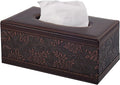 Antique PU Leather Tissue Box Holder Cover Rectangular Napkin Case Dispenser,Home Office Car Tissue Holder with Magnetic Bottom,Facial Tissue Organizer (Retro)