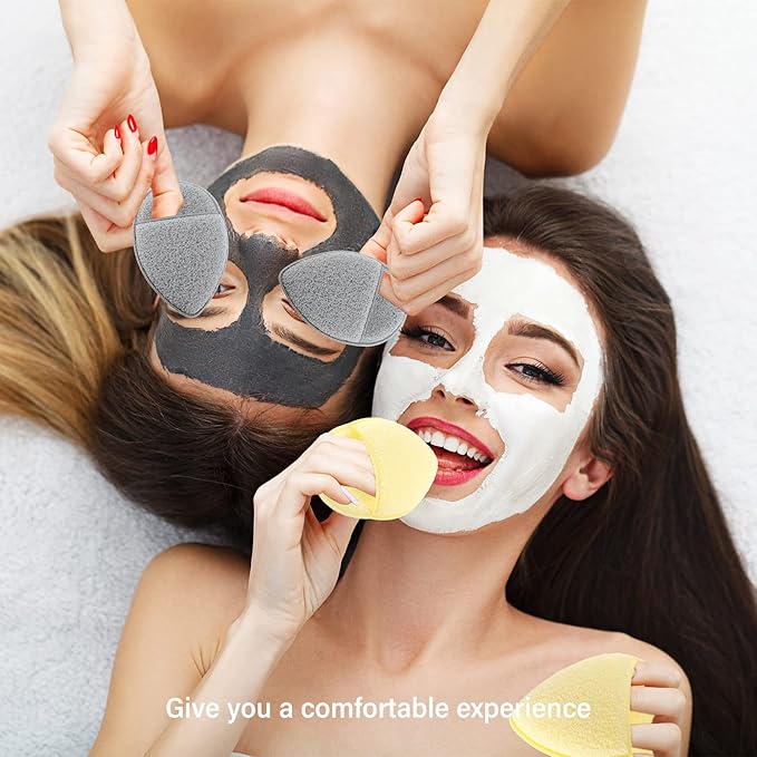 10 Pcs Face Sponges for Cleansing Daily Exfoliating Scrubber Facial Sponges for Washing Face Wash Sponges Scrub Exfoliating Facial Pads Reusable Makeup Remover for Pore Blackhead