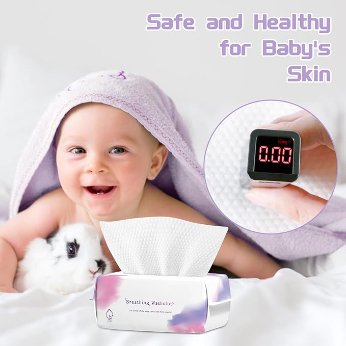 Disposable Face Towel 200 Count, Soft Cotton Face Towels, Dry Wipes Facial Cloths Towelettes for Washing and Drying, Lint Free Facial Tissue for Skincare, Makeup Remover and Cleansing