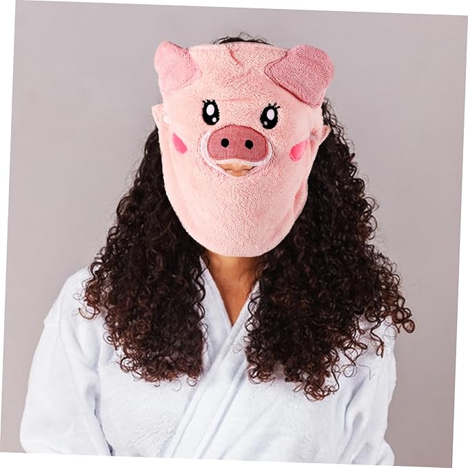 Face Steaming Towel for Skin Care Reusable Cartoon Pig Facial Mask Moisturizing Hot Cold Compress for Home Use Beauty Salons Versatile Face Drying