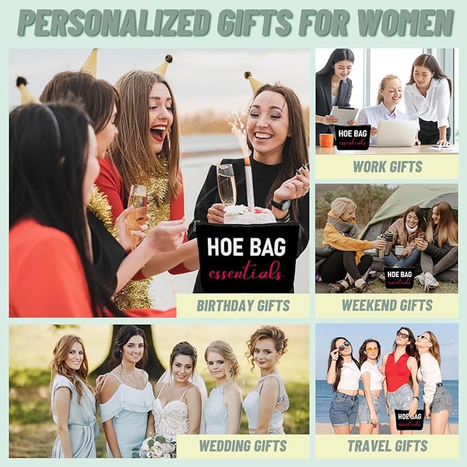 Funny Gifts for Women Friends Hostess Gift Ideas Cool Gifts for Women Girls Ideas Gag Gift Girls Weekend Overnight Fun Makeup Travel Toiletry Bag Large Capacity Canvas Makeup Zipper Pouch Cosmetic Bag