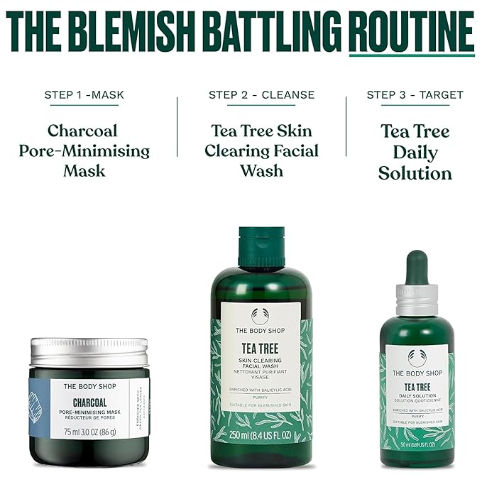 The Body Shop Tea Tree Skin Clearing Daily Face Scrub - Exfoliating and Purifying For Blemished Skin - Vegan - 4.2 Fl Oz