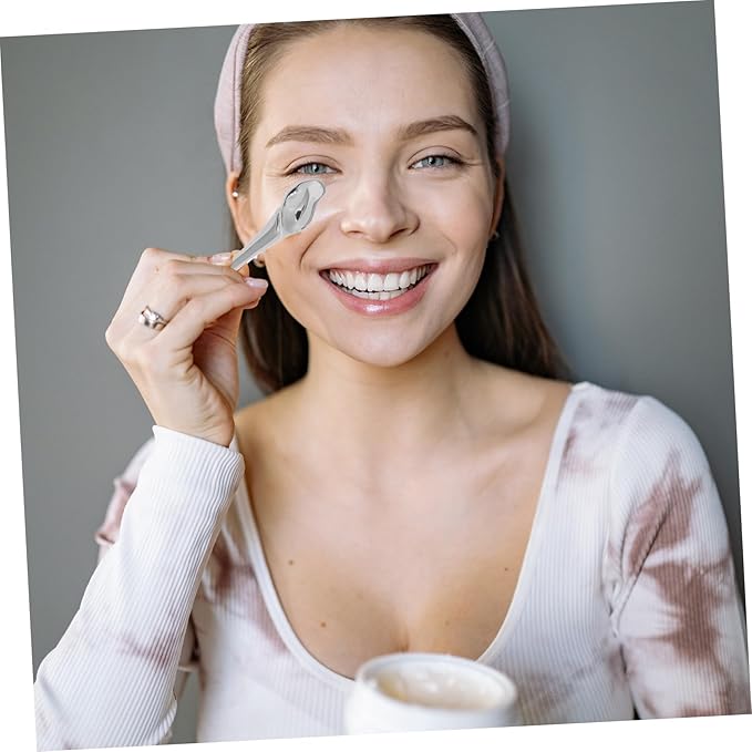 Metal Eye Cream Applicator Stick with Spatula Versatile Skincare Tool for Face Cream for Circulation and Relaxation Silver Color