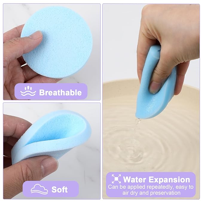 480Pcs Compressed Facial Sponges for Estheticians, Soft Makeup Removal Round Face Wash Sponge, PVA Spa Disposable Face Sponges for Cleansing Women Esthetician Beauty Remover Supplies,4 Colors