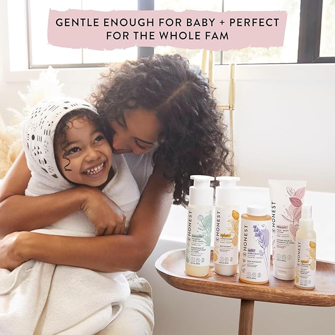 The Honest Company 2-in-1 Cleansing Shampoo and Body Wash for Sensitive Skin, Gentle Tear-Free, Hypoallergenic with Naturally Derived Ingredients, Fragrance-Free, 18 fl oz