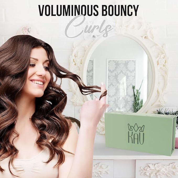 KAV 100% Mulberry Silk Heatless Curling Rod Headband Set with Clip & Scrunchies – Overnight Heatless Hair Curler for Women, No Heat Damage, Soft Hair Roller for Natural Curls & Waves