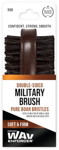 Firstline Wav Enforcer Double-Sided Military Boar Bristle Brush, Brown