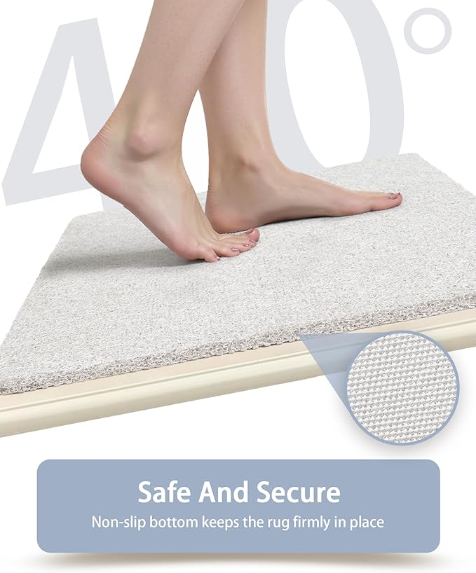Non Slip Shower Mats for Inside Shower,17x30 Inch,Anti-Slip Bathtub Mats for Bathroom, Foot Scrubber Loofah Bath Mats for Shower, Quick Drying Shower Stall Mats for Wet Areas (White)