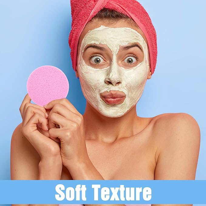 240 Count Compressed Facial Sponges Makeup Removal Round Face Wash Sponge Reusable for Cleansing Exfoliating Spa Facial Pads for Women Esthetician Beauty Remover Supplies(Yellow,purple,blue,pink)