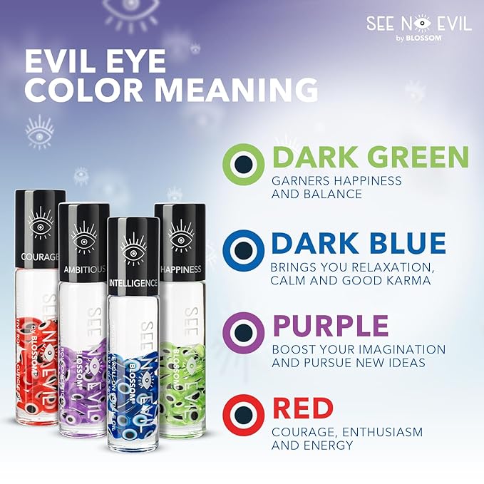 Blossom Cuticle Oil, See No Evil Scented Roll on Cuticle Oil for Nails, Rollerball Application for Nail Support, Cruelty Free, 0.19oz, Intelligence Jasmine