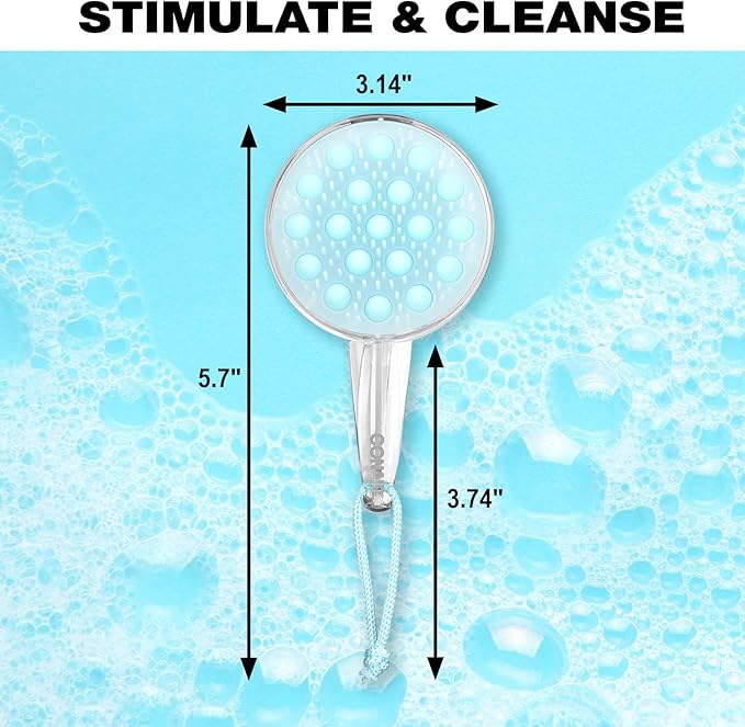 Conair Scalp Massager and Detangling Brush, Ideal for Use on Wet Hair, Clear Light Blue, 1 Count (Pack of 2)