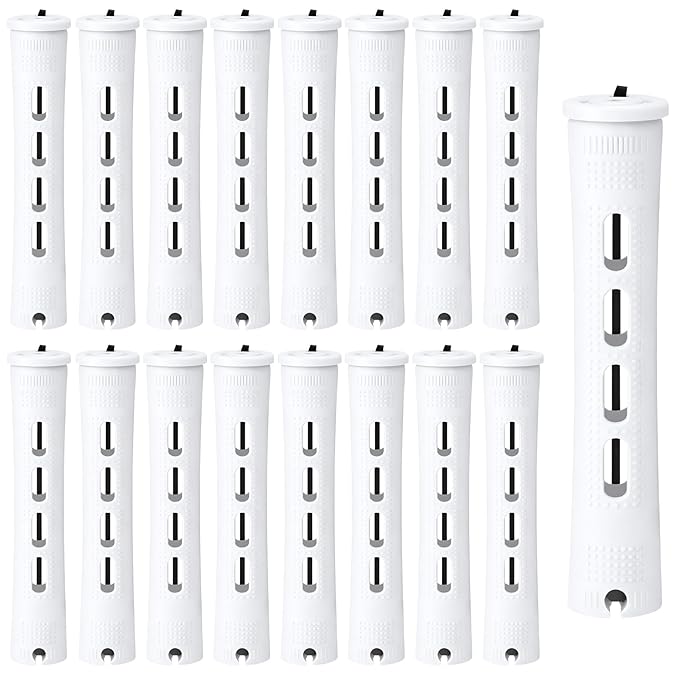 60 Pcs Perm Rods for Long Hair, Cold Wave Perm Rods Set for Women's Long & Short Plastic Curling Rollers for Hair Curling and DIY Hairdressing Styling Tool（0.63 x 3.22 inches）