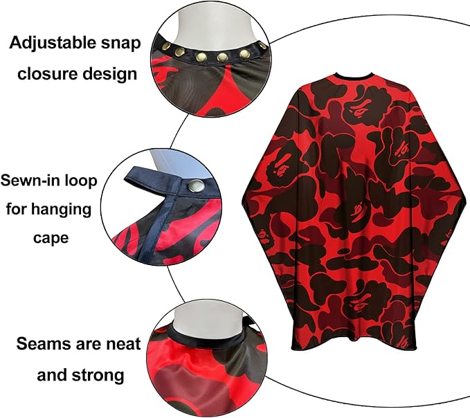 Barber Cape for Men Professional Hair Cutting Salon Cape with Snaps Waterproof Hairdressing Styling Cape- 63”× 56”