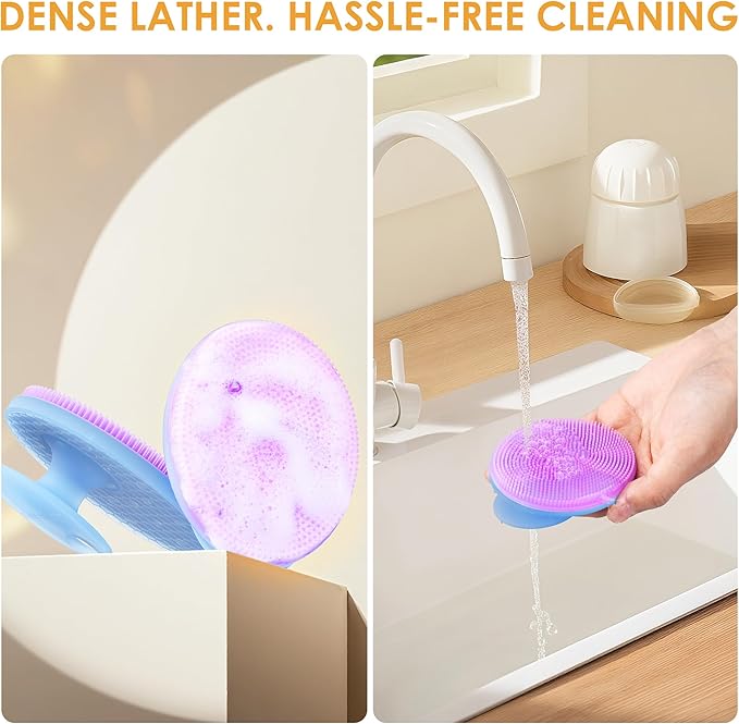 INNERNEED Magnetic Silicone Facial Cleansing Brush – Deep Pore Cleanser with Magnetic Therapy for Skin Circulation & Radiance – Soft, Hygienic, Durable Face Scrubber for All Skin Types （Purple）