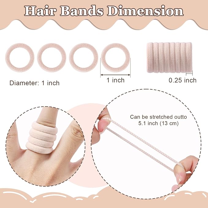 200 Pack Hair Ties BEoffer Kids Baby Toddlers Girls Elastics Hair Bands No Damage Beige Small Rubber Bands Ponytail Pigtails Holders Not Harm to Hair