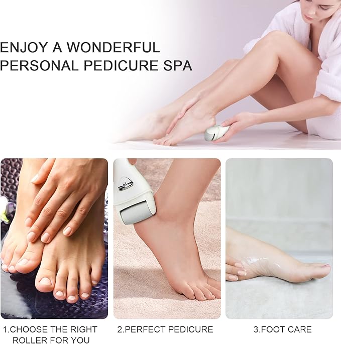 Electric Feet Callus Removers Rechargeable,Portable Electronic Foot File Pedicure Tools, Electric Callus Remover Kit,Professional Pedi Feet Care Perfect for Dead,Hard Cracked Dry Skin