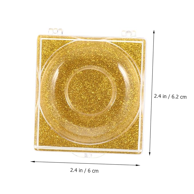 6pcs Glitter Square Eyelash Packaging Boxes Transparent Lash Storage Cases with Shiny Bottom Cards Lightweight Holders for Easy Eyelash Organization and Display