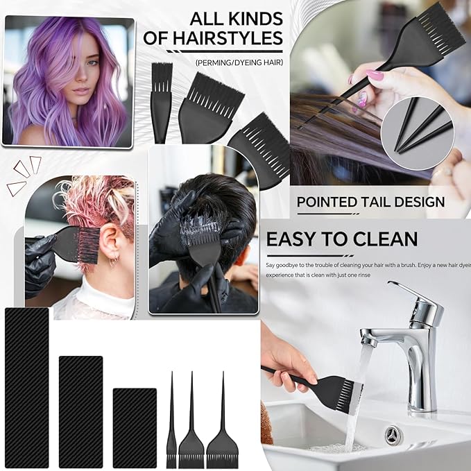 Dye Boards Color Brushes Set (6Pcs), for Balayage, Ombre Lace, Highlighting, Airtouch, for Salon Professionals & Home Users, Professional Hair Color Tools