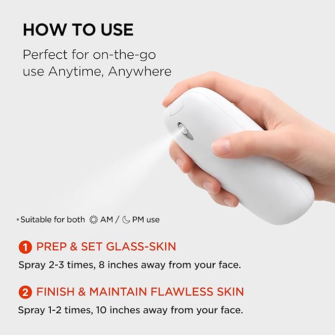 24/7 Colostrum Facial Serum Spray(White) - Ampoule Mist for Glass skin with Long Hydration, Poreless Smooth Skin, Before & After Makeup, Hyaluronic Acid, For All Skin types, 1.85 fl oz