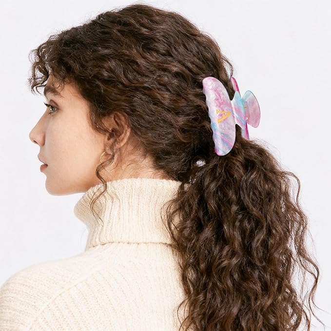 Christmas Gifts for Teenage Girls Birthday Gift for Girls Cute Hair Clips Initial Claw Teacher Gifts for 3 4 5 6 7 8 9 10 11 12 13 Year Old Girl Christmas Gift for Women - Lavender,S