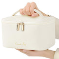 Meiyuuo Makeup Bag Large Cosmetic Bags for Women Girls Cute Travel Zipper Pouch Toiletry Organizer for Beauty Essentials Waterproof (Beige)