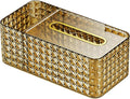 Tissue Box Cover Rectangle,Tissue Holder Napkin Dispenser for Bathroom Bedroom Living Room Office (Gold)