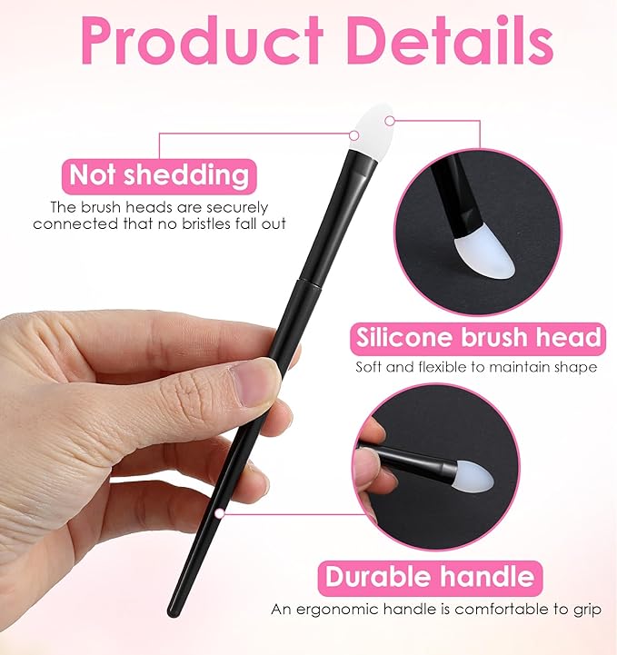 4Pcs Silicone Eyeshadow Brush, Eyeshadow Brush Lip Mask Brushes, Silicone Eye Brush for Liquid Eye Shadow Cream Applying