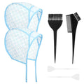 6PCS Highlights Hair Color Kit, With 2PCS Coloring Caps, 2 Spatula With Crochet Hook, 2 Hairs Dye Brush, Hairs Highlighting Kit Styling Tools for Salon Dyeing Hairdressing and DIY Dyeing Hair