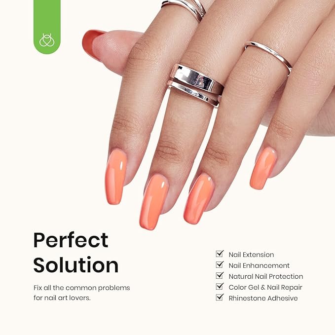 Beetles 3Pcs 15ml Builder Nail Gel with No Wipe Top Coat Gel Nail Polish and Base Coat Set for Nails Shine Finish and Long Lasting Nail Protection UV/LED Lamp Needed Gifts for Women