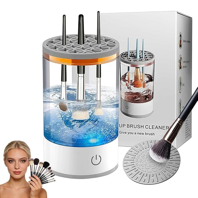 3 In 1 Electric Makeup Brush Cleaner Machine,Automatic Makeup Brush Cleaner Electric,Cleaning Tool,Cosmetic Brushes Cleaners,For Deep Cleaning (White)