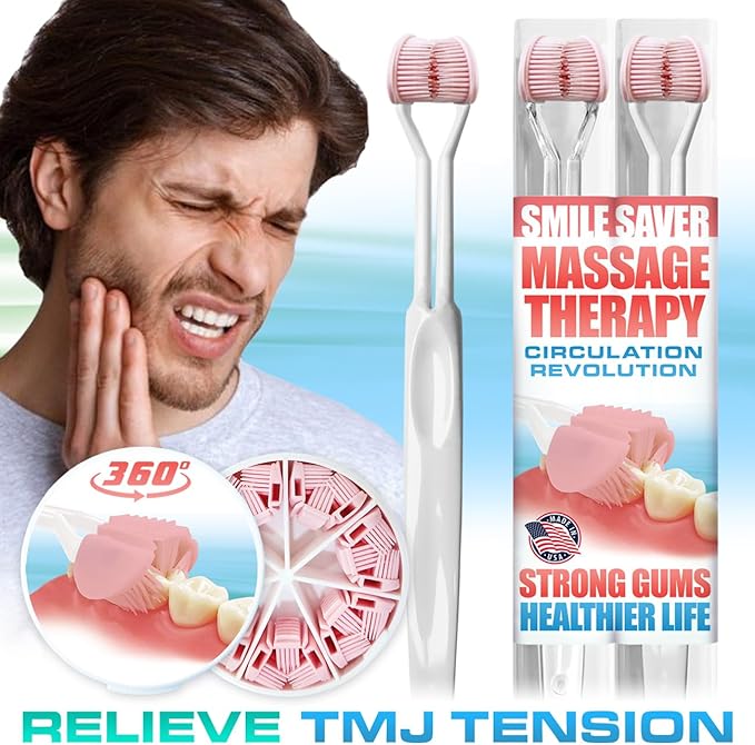 SMILE SAVER 360° Therapeutic Gum Massage for Bleeding Gums & Sensitivity – Circulation Therapy for TMJ & Bruxism Tension – Professional Ultra-Soft Oral Massage Applicator for Sensory Care & Recovery