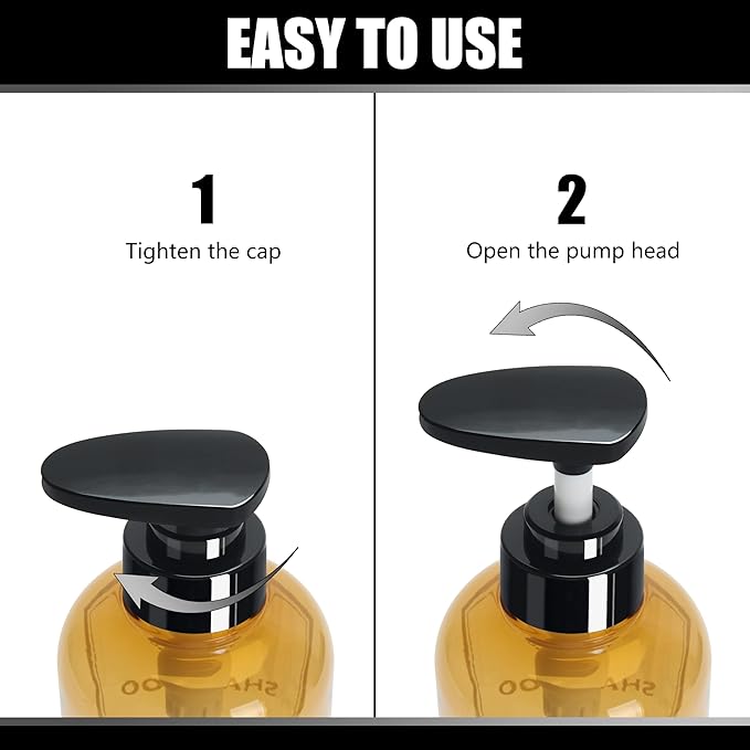 Soap Shower Dispenser, YACEYACE 3Pcs 16.9oz Soap Dispenser Bottles Set, Shampoo Bottles with Pump, Shower Dispenser for Bath, Kitchen,Hand Wash,Salon