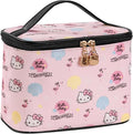 AmBealla Cosmetic Bag Large Makeup Bags Pink Travel Case with Makeup Brush Holder,Cosmetic Organizer for Women,Toiletry Bag for Skincare&Beauty Tools Sweet Cute for Girls
