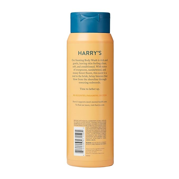 Harry's Body Wash for Men, Redwood, 16 Fl Oz (Pack of 4) - Packaging May Vary