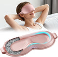Weighted Eye Mask for Sleeping - Sleep Mask for Women & Men, Blackout 3D Contoured Sleeping Mask for Side Sleeper, Zero Pressure Soft Night Eye Cover with Adjustable Strap for Travel, Pink