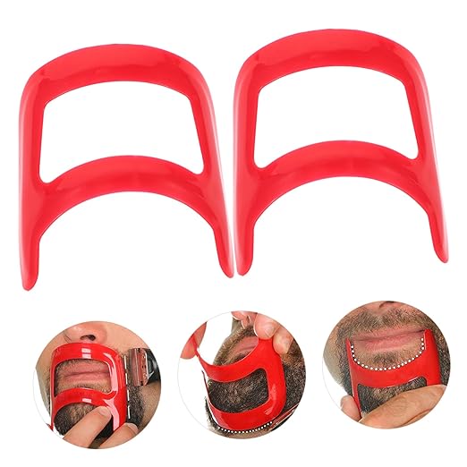2Pcs Beard Styling Ruler Compact Goatee Outline Tool for Precision Shaping Durable Plastic Beard Template for Travel and Grooming