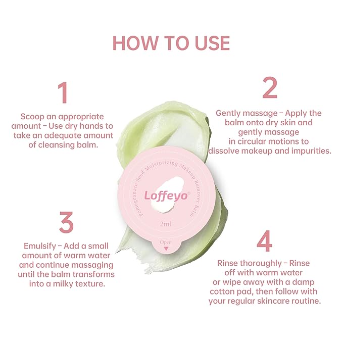 30PCS Travel Mini Size Cleansing Balm, Makeup Remover Balm, Individually Wrapped Pods, Gentle & Hydrating with Pomegranate Extract, Leak-Proof & Travel-Friendly, For All Skin Types, Hotel Use