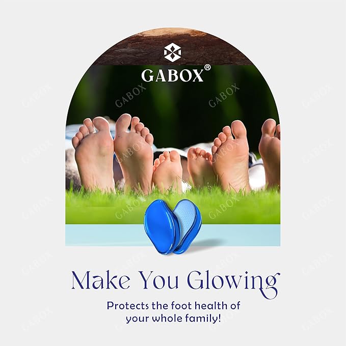 GABOX Nano Glass Pro Foot File - Callus Remover for Feet - Heel Foot Scrubber Dead Skin Exfoliator - Pedicure SPA Tool for Women & Men - Removedor de Callos en Los Pies - Crystal Blue