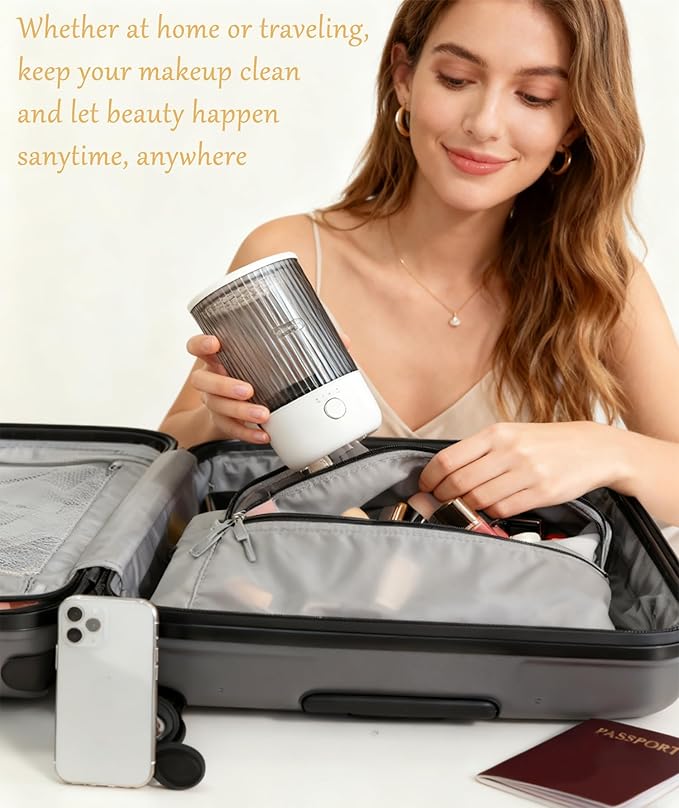 Electric Makeup Brush Cleaning Machine, Multi Functional Integrated Makeup Brushes Cleaner, One Click Start, Suitable for Various Makeup Brushes & Tools