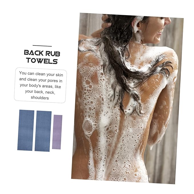 9pcs Comfortable Back Pulling Bath Towels Long Straps Shower Towels Fuzzy Hand Exfoliating Wash Massage