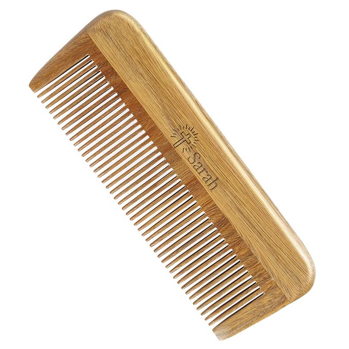 Onedor Wooden Comb, Personalized Custom Fine Tooth Combs for Men's Hair, Beard & Mustache, Anti-Static Sandalwood Comb, 100% Nature Handmade, Customized Gifts for Men - With Leather Case